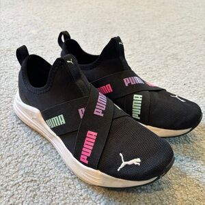 Puma Black Slip-on Sneakers with Colorful Accents